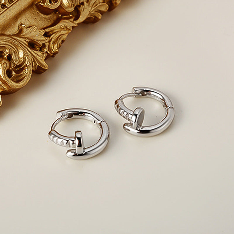 Wholesale S925 Sterling Silver Nail Ear Buckle  Light Luxury Earrings