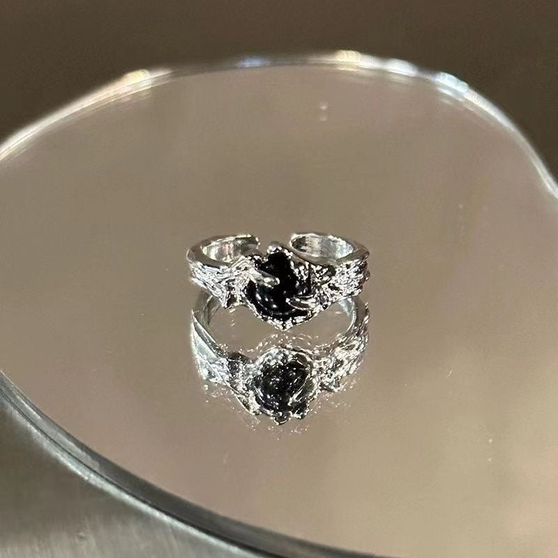 Wholesale Zinc Alloy Retro Dark Style Adjustable Ring - Couple' s Hip Hop Fashion Gift