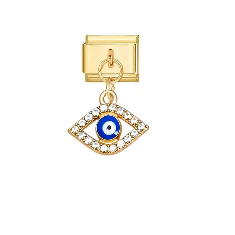 Wholesale Evil Eye Pendants – Alloy with electroplated finish;  DIY jewelry accessories suitable for everyday wear or as gifts