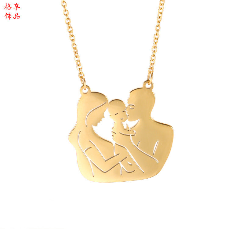 Wholesale Ethnic Style Cartoon Thanksgiving Mother's Day Stainless Steel Necklace ACC-NE-GeXiang004