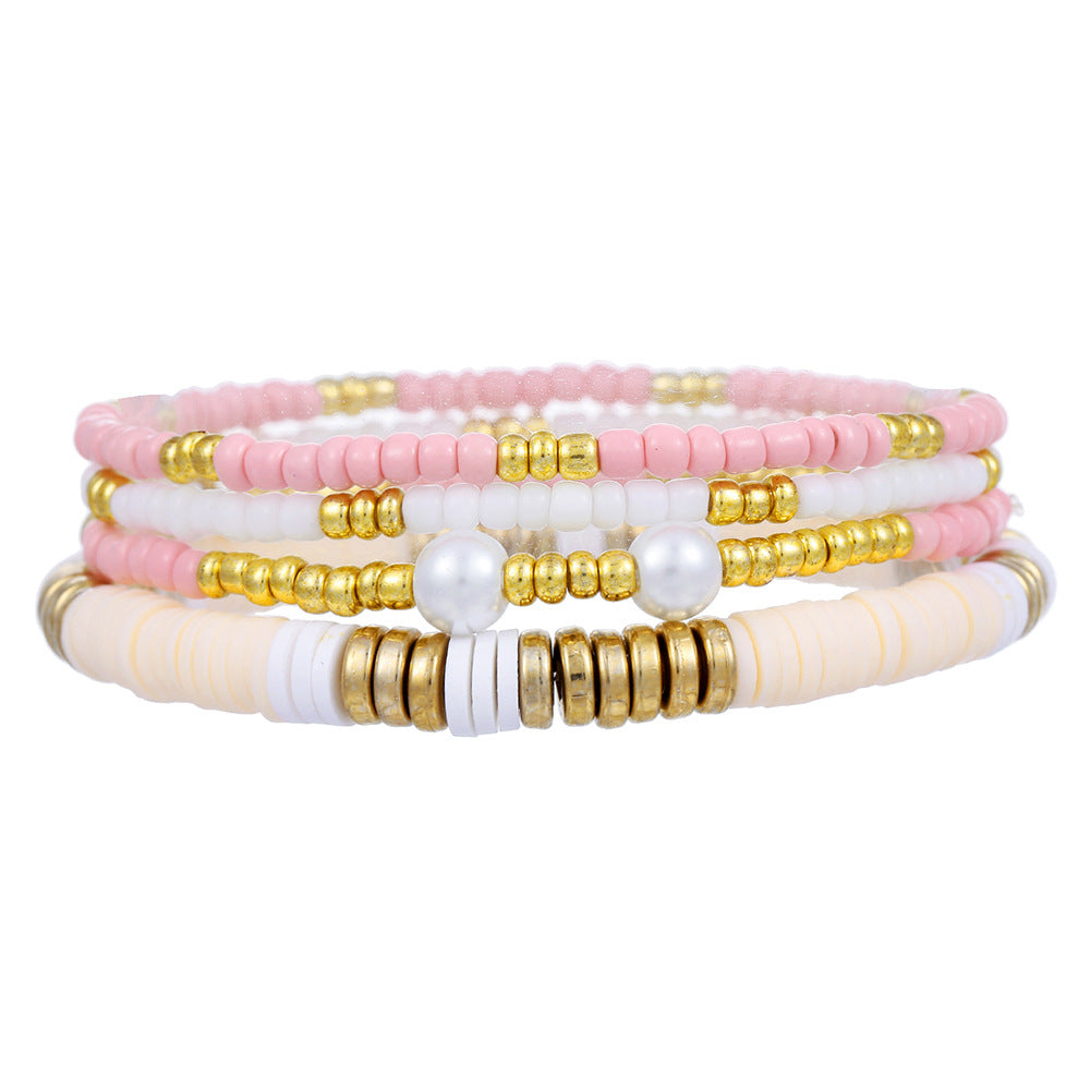 Wholesale Bohemian Summer Stackable Seed Bead Bracelet Colorful Beach Gift Fashion Accessory