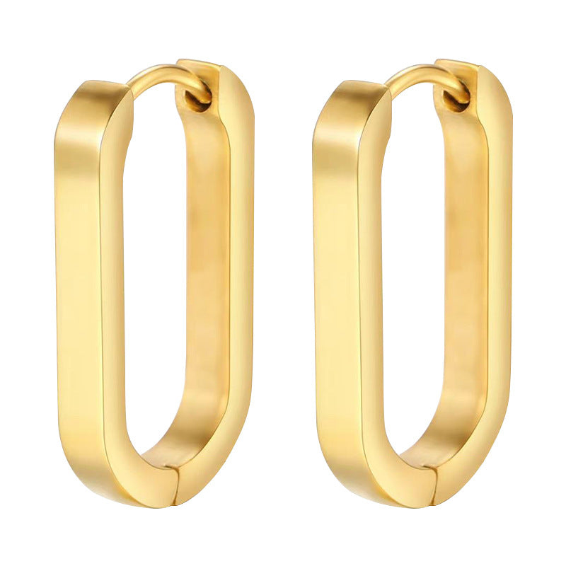 Wholesale Golden U-shaped earrings  geometric stainless steel fashion earrings