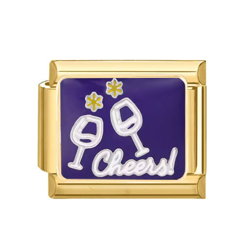 Wholesale  Italian Charm Bracelet 9mm DIY Cheers Leo Tombstone  Creative Stainless Steel Composable Bracelet