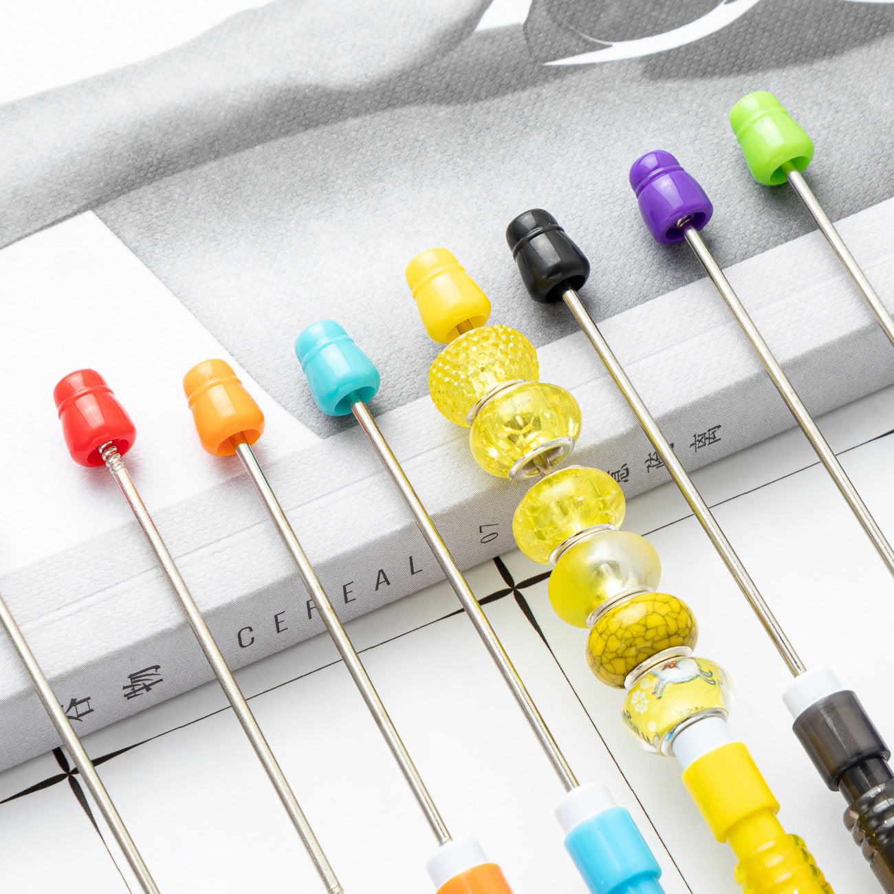 Wholesale Beadable Pencil 0.5mm Automatic Pencil DIY Beaded Plastic Pen ACC-PN-JinBN017