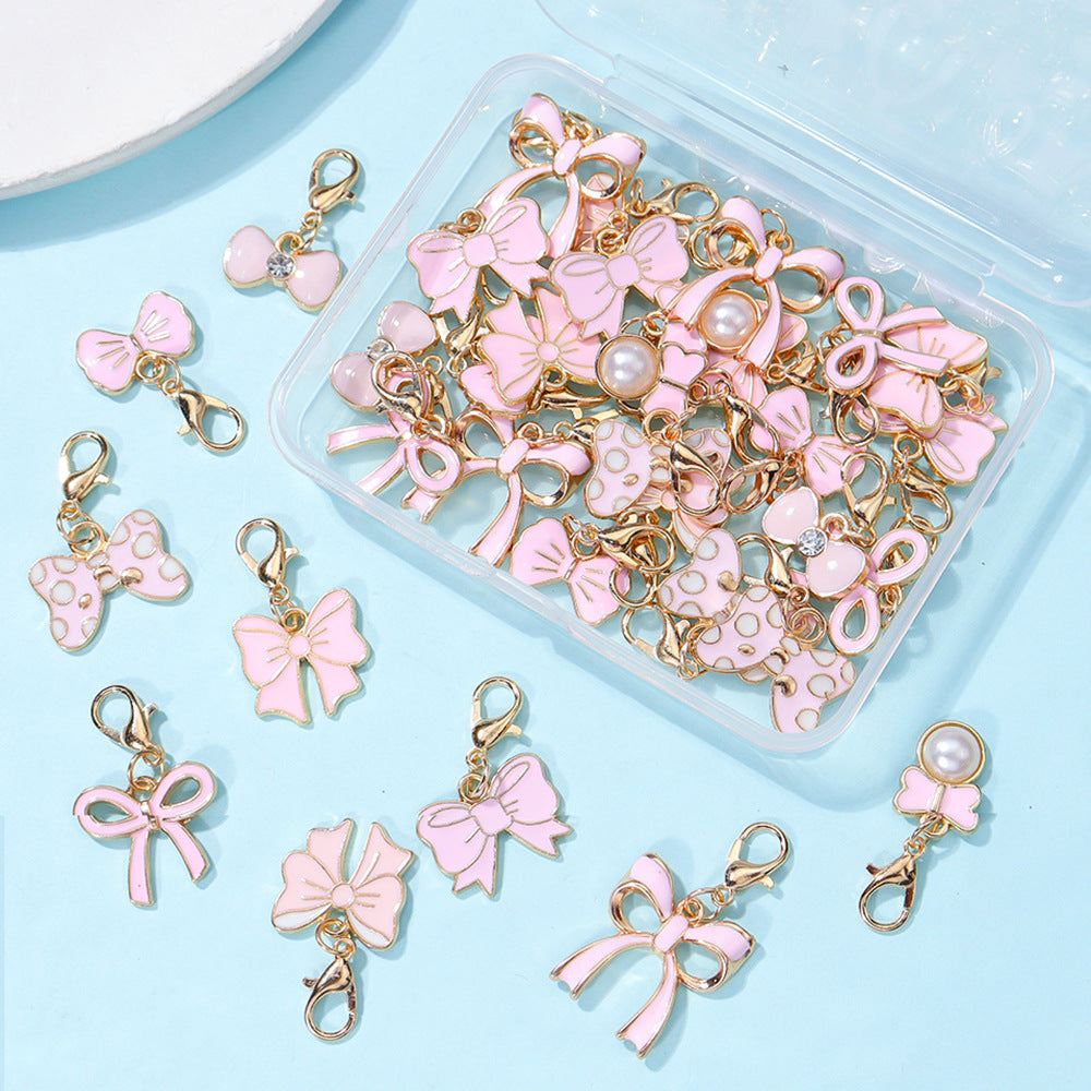Wholesale 10pcs/pack Oil Drop Butterfly Alloy Pendant DIY Universal Buckle Pendant Accessories Bow Tie Pendant Bracelet Necklace Earrings Accessories