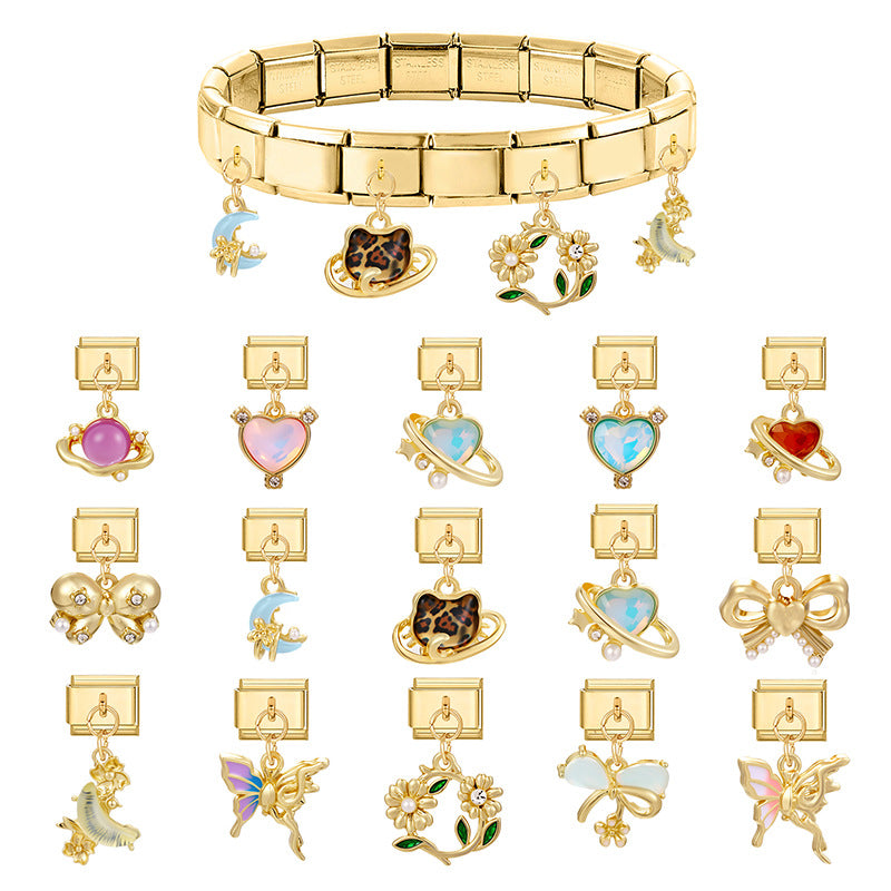 Wholesale 9mm Italian Charm Starter Bracelets DIY Pendant Stainless Steel Composable Bracelet