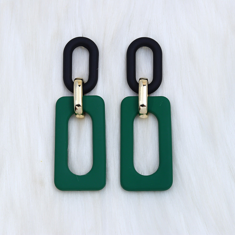 Wholesale rectangular hollow ing acrylic earrings earrings retro personality  earrings