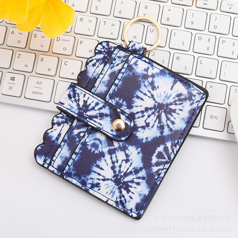 Wholesale Western Style Aztec Tie Dye Camouflage Plaid Leopard Print PU Pickup Bag Keychain ACC-KC-MiQiu001