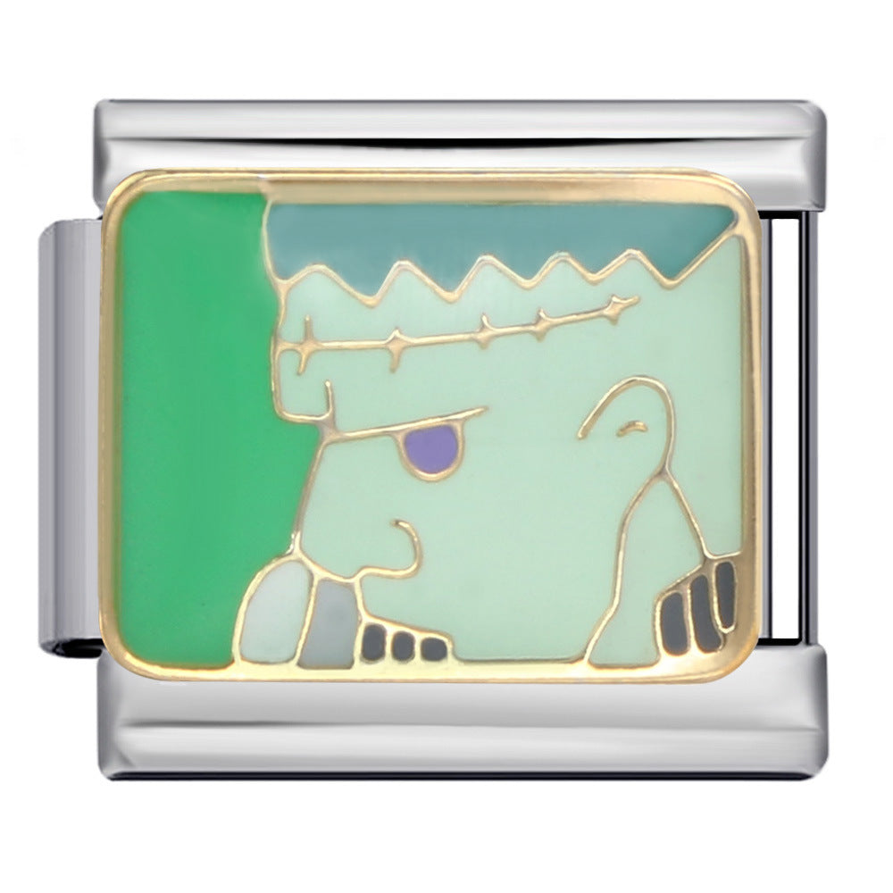 Wholesale Italian Charm Bracelet 9mm DIY Splicing Removable Gothic Halloween Element Stainless Steel Composable Bracelet