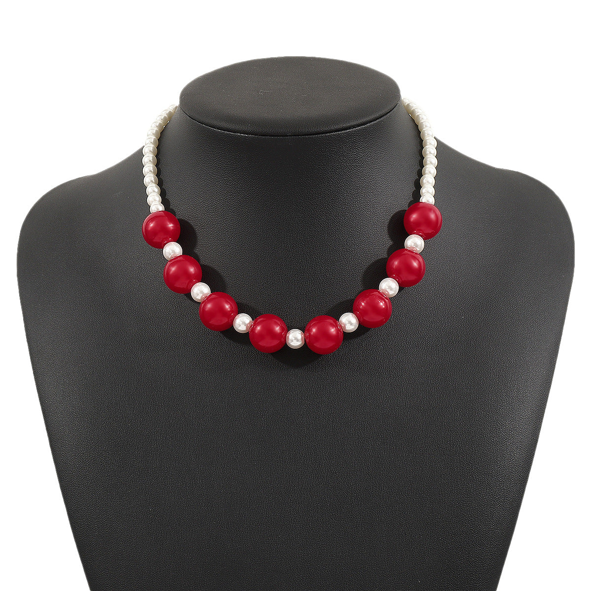 Wholesale simple design round bead necklace Creative retro literary geometric clavicle chain