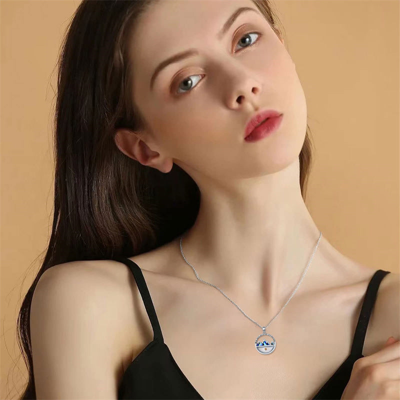 Wholesale Round Hill Letters Stainless Steel Necklace