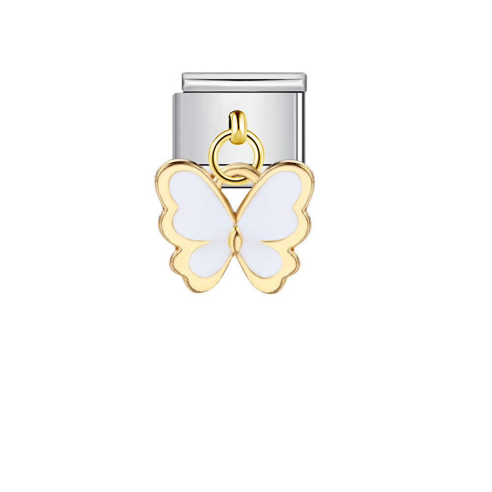 Wholesale Colorful Butterfly Charm Bracelet DIY Stainless Steel Jewelry Fashion Accessory