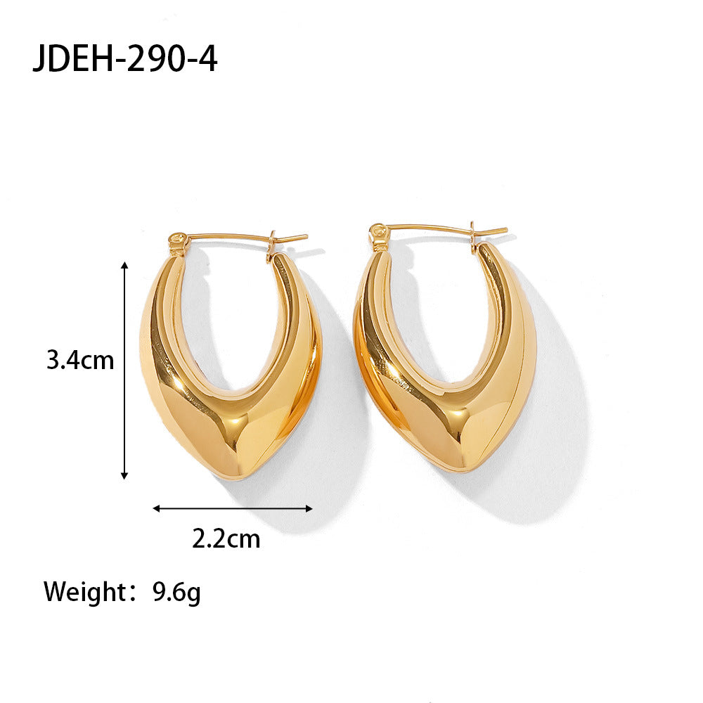 Wholesale geometric retro earrings titanium steel hollow earrings ACC-ES-Jied002