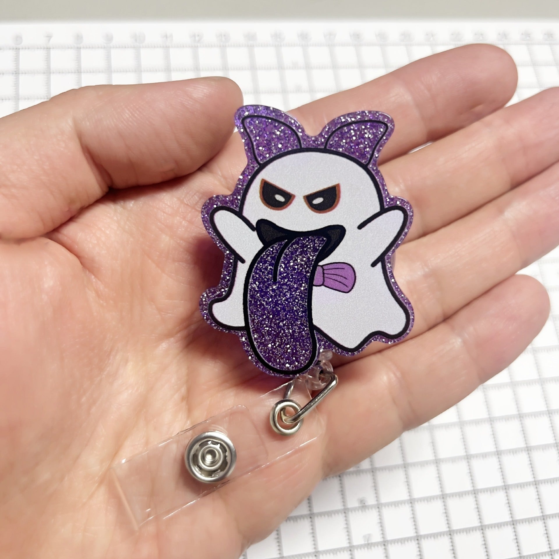 Wholesale  Ghost Pumpkin Ghost Badge Reels Acrylic Keychains