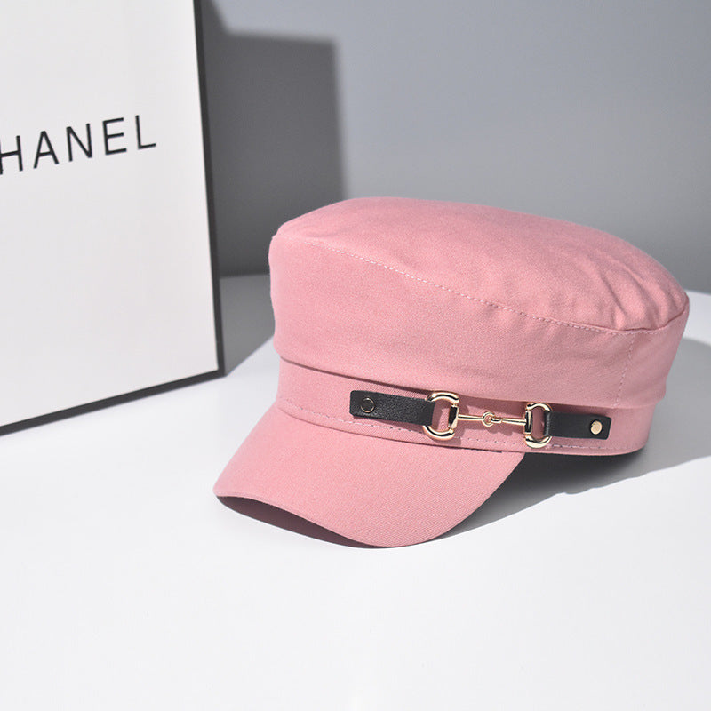 Wholesale Chic Casual Beret Hat Black Flat Top Cap With Curved Brim Breathable Everyday Fashion Accessory