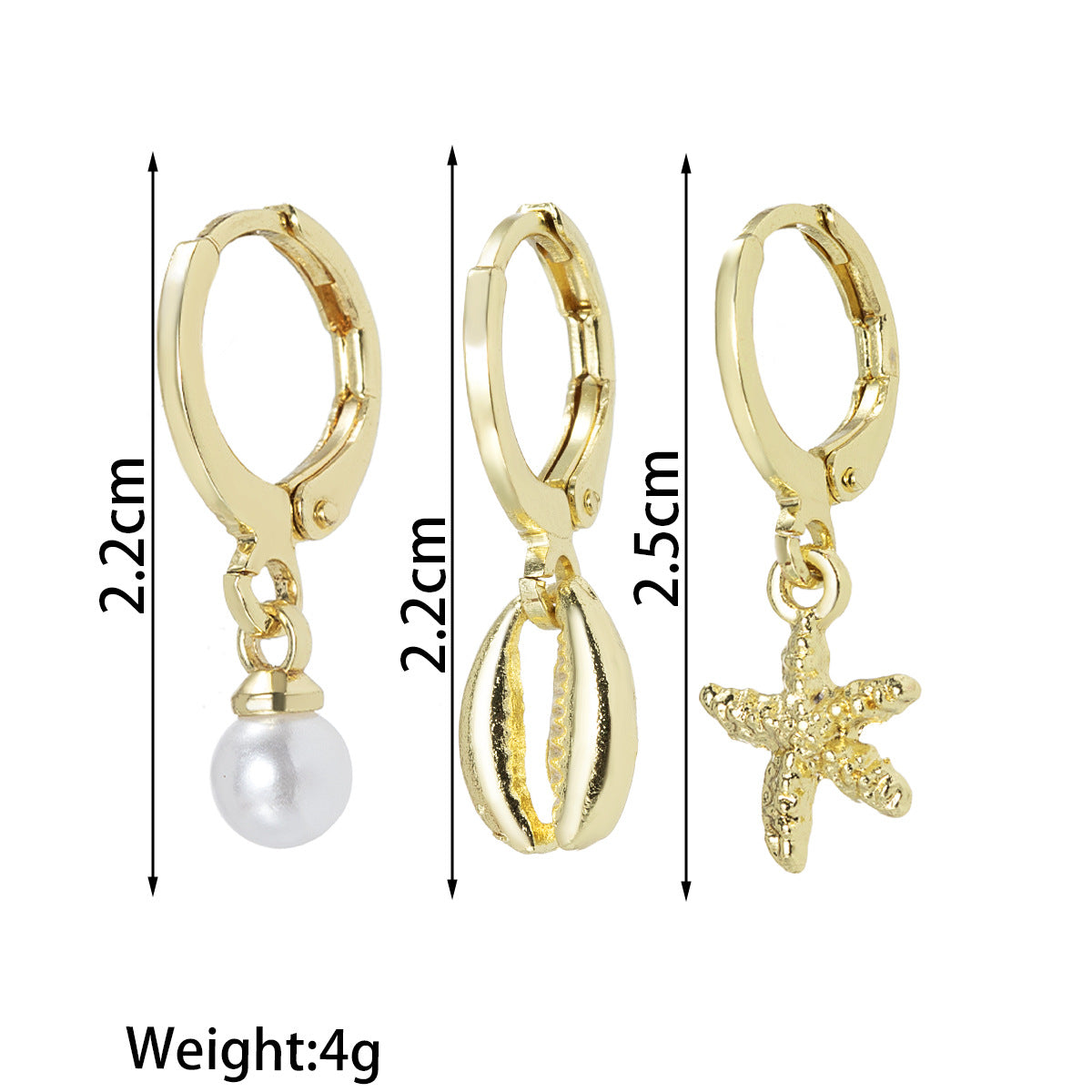 Wholesale  Pearl Ear Buckle Alloy Starfish Earrings