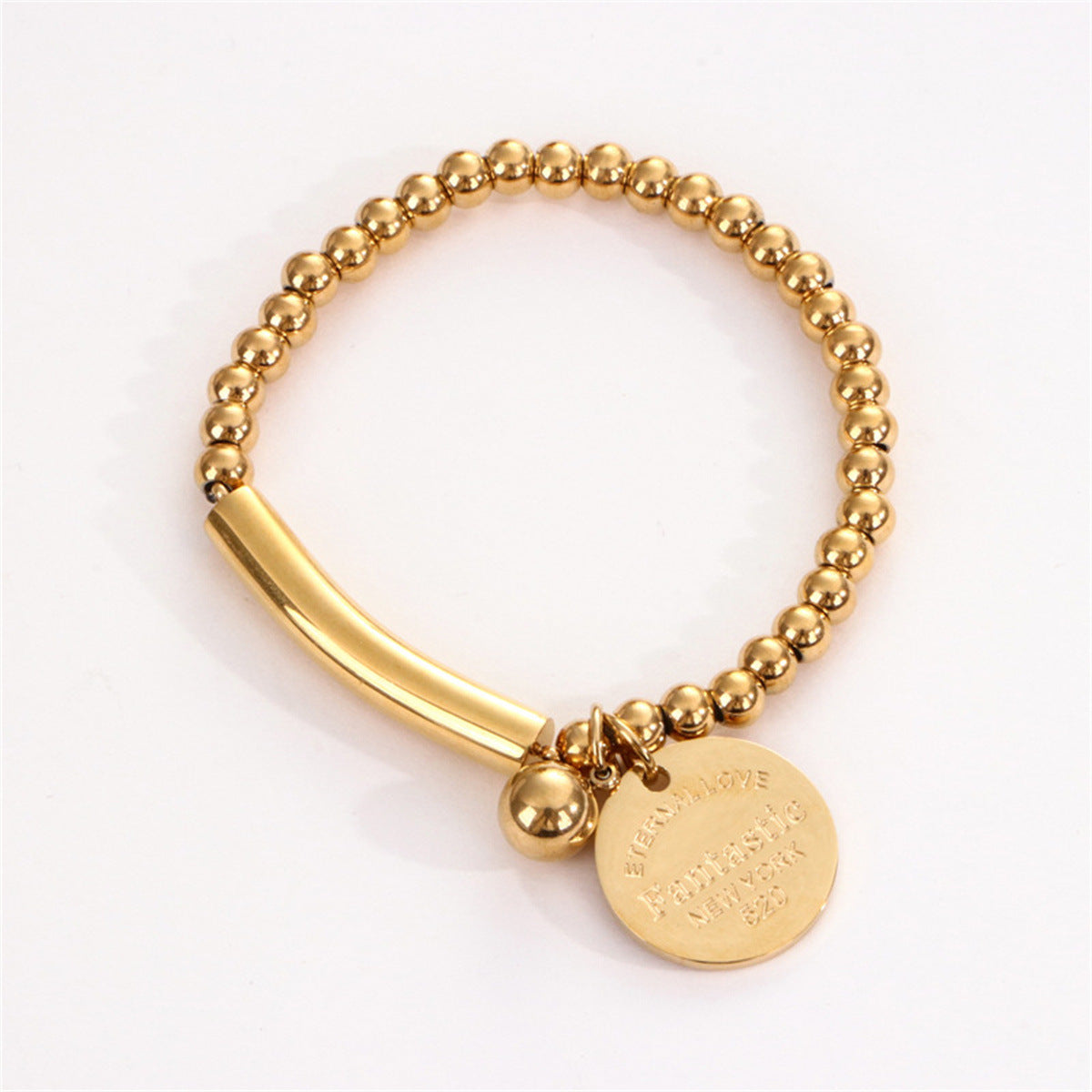 Wholesale Stainless Steel Letter Disc Bracelet