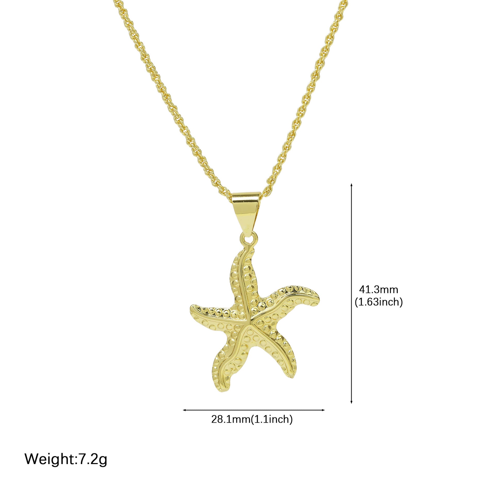 Wholesale Summer Hot Selling Beach and Ocean Resort Style Conch Shell Starfish Simple Large Pendant Necklace
