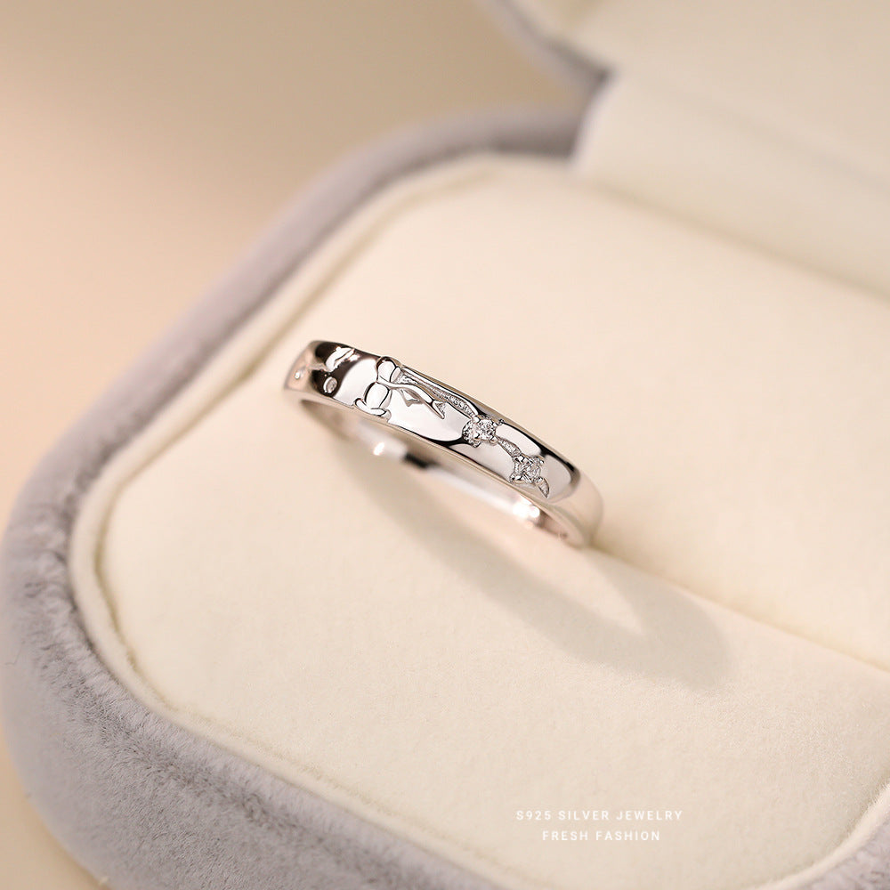 Wholesale Prince and Rose Couple S925 Sterling Silver Ring