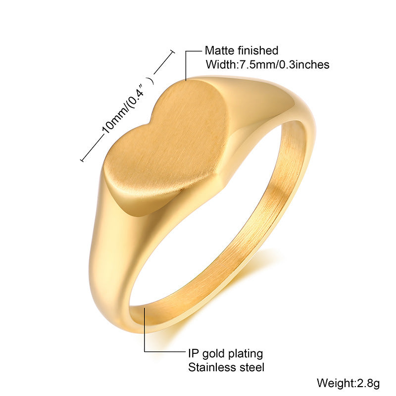 Wholesale Ring Stainless Steel Unisex Seal Gold Glossy ACC-RS-HuaLanXin005