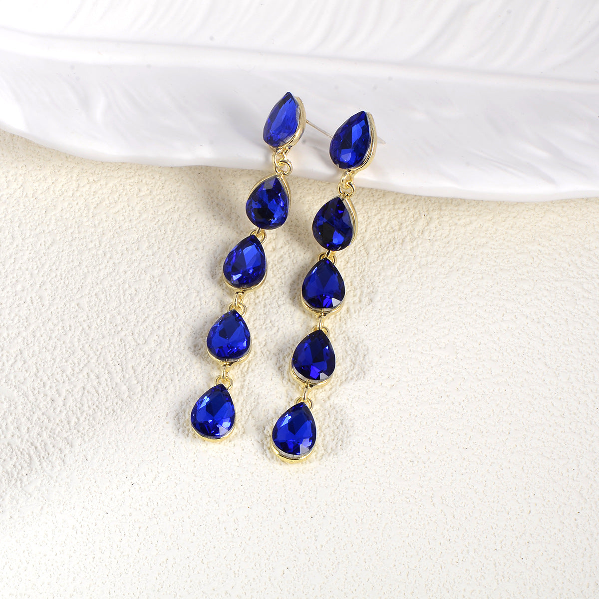 Wholesale Rhinestone Earrings Water Drop Long Luxury Earrings ACC-ES-YiN007