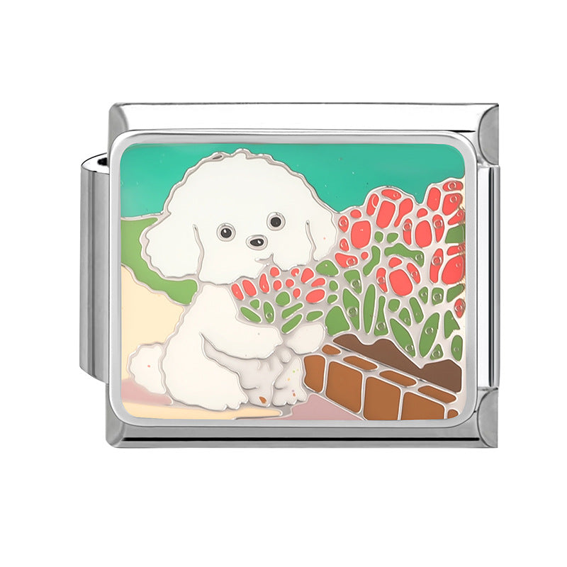 Wholesale 9mm Italian Charm Starter Bracelets DIY Cute Pet Stainless Steel Composable Bracelet