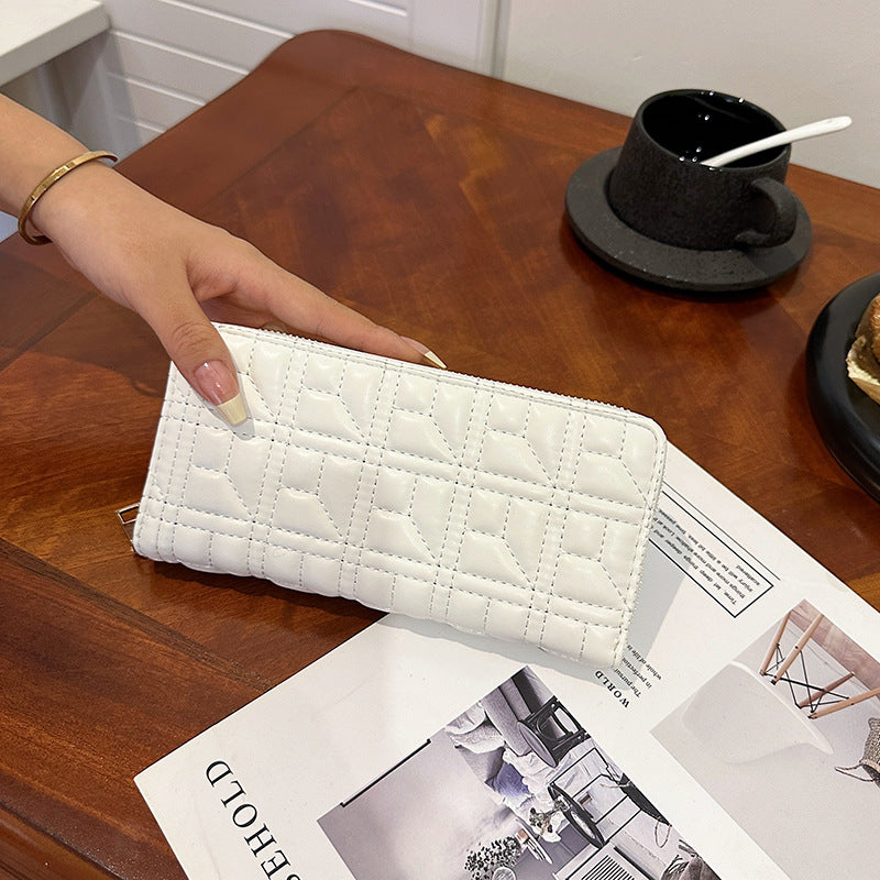 Wholesale PU Long Simple Clutch Bag Embroidery Thread Wallet ACC-WT-Kuans012