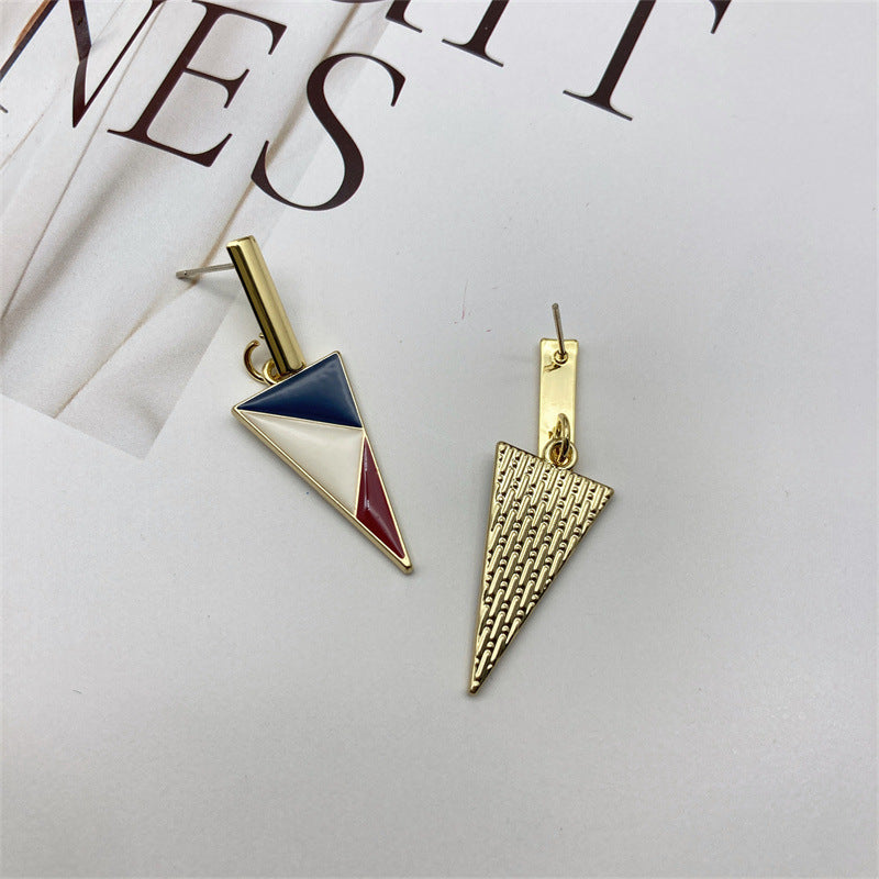 Wholesale 925 Silver Needle Triangle Metal Earrings ACC-ES-FX060