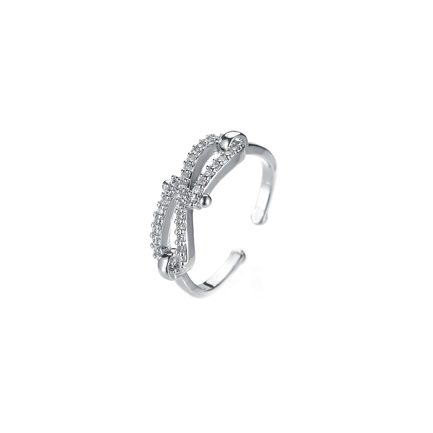 Wholesale  Bow Rope Lock Ring  Stacked Three-Dimensional Finger Ring