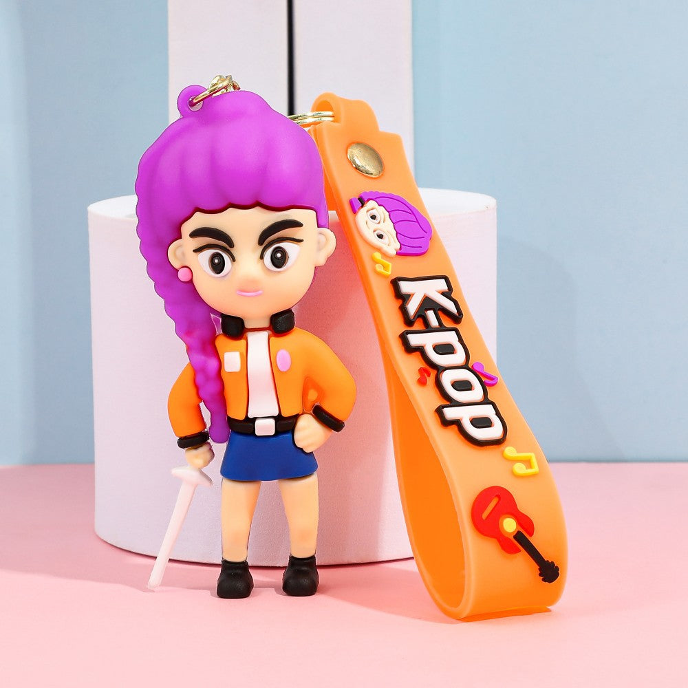 Wholesale kpop cartoon silicone keychain