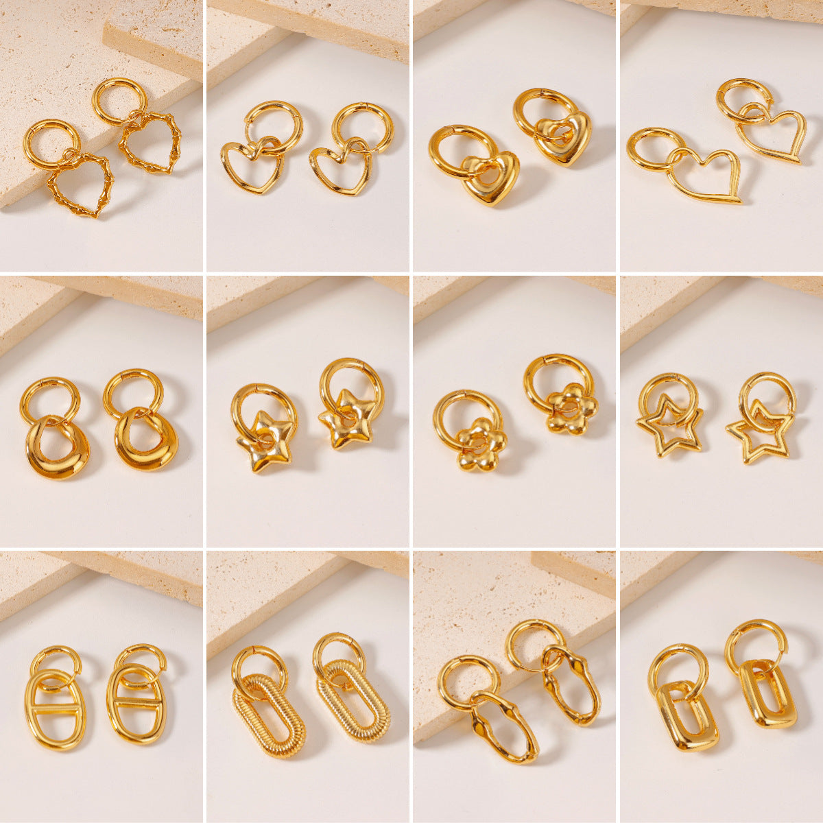 Wholesale Stainless Steel Titanium Steel Gold Light Luxury Earrings