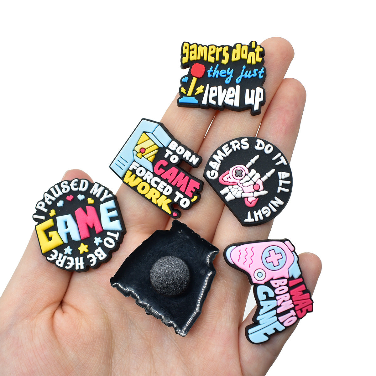 Wholesale  Random 100pcs phrase seriesPVC Soft Rubber Shoe Buckle Decoration