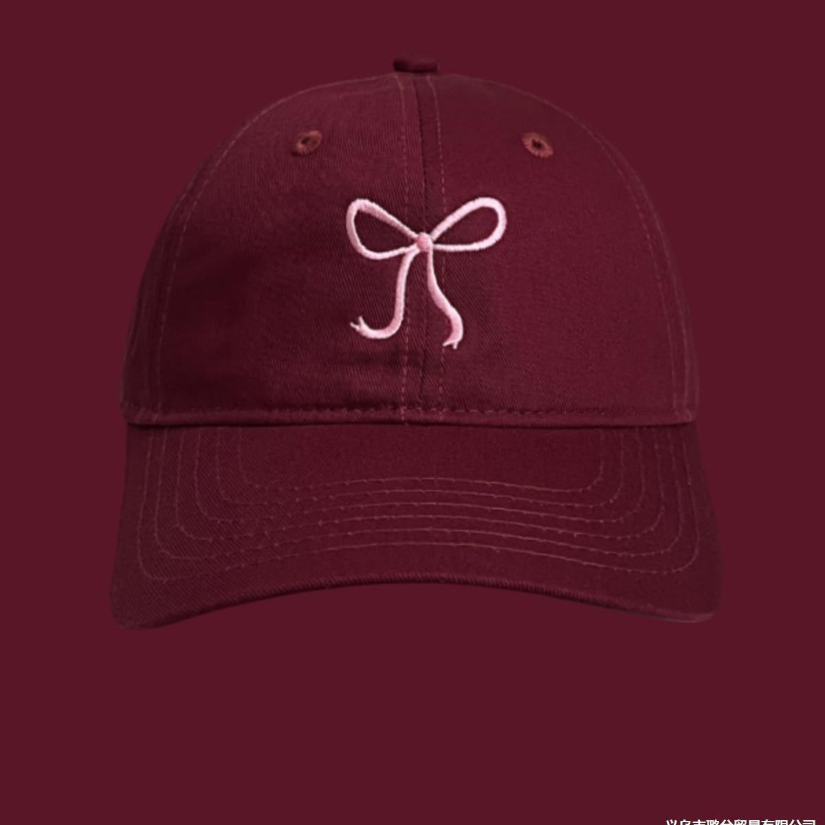 Wholesale Pink Bow Embroidered Cotton Baseball Hat ACC-HT-LuXi001