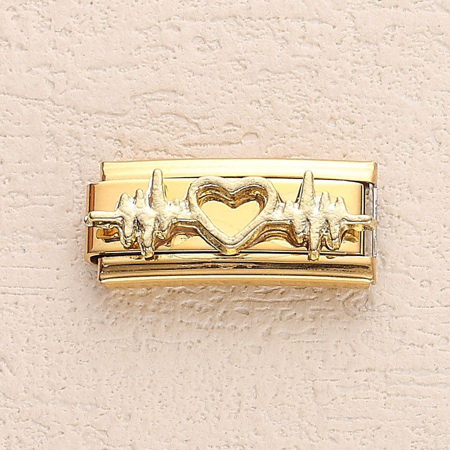 Wholesale 10pcs Italian Charm Bracelet 9mm DIY Splicing Cute Creative Stainless Steel Composable Bracelet