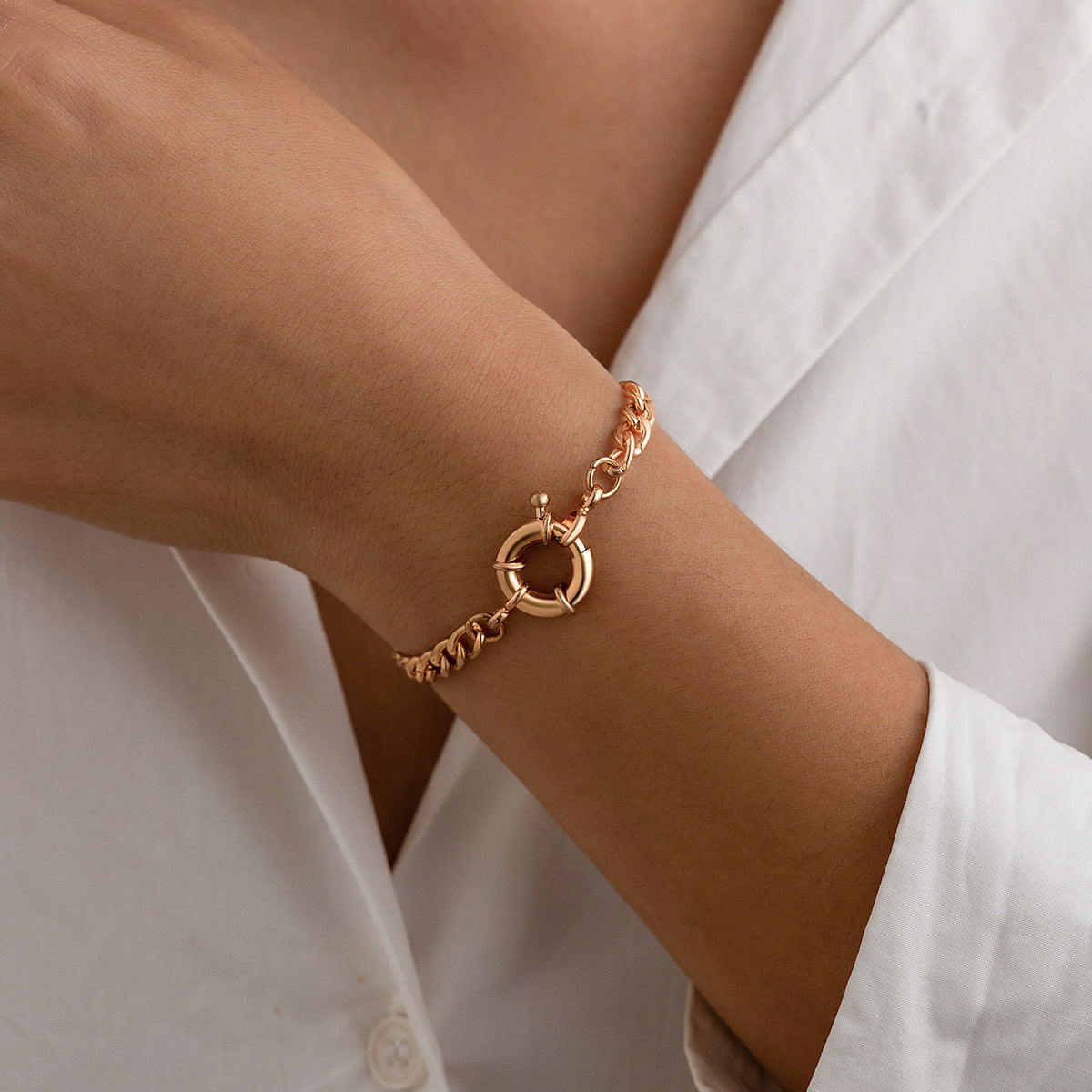 Wholesale Metal Snake Bone Chain Necklace Geometric Chain Spring Clasp Bracelet Necklace