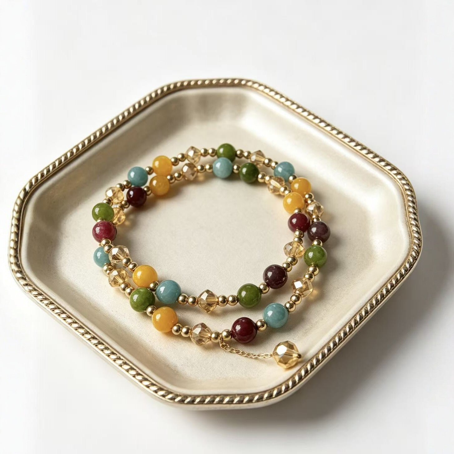 Wholesale Multi Color Crystal Natural Stone Beaded Bracelet Stackable Design Jewelry Accessory For Everyday Wear