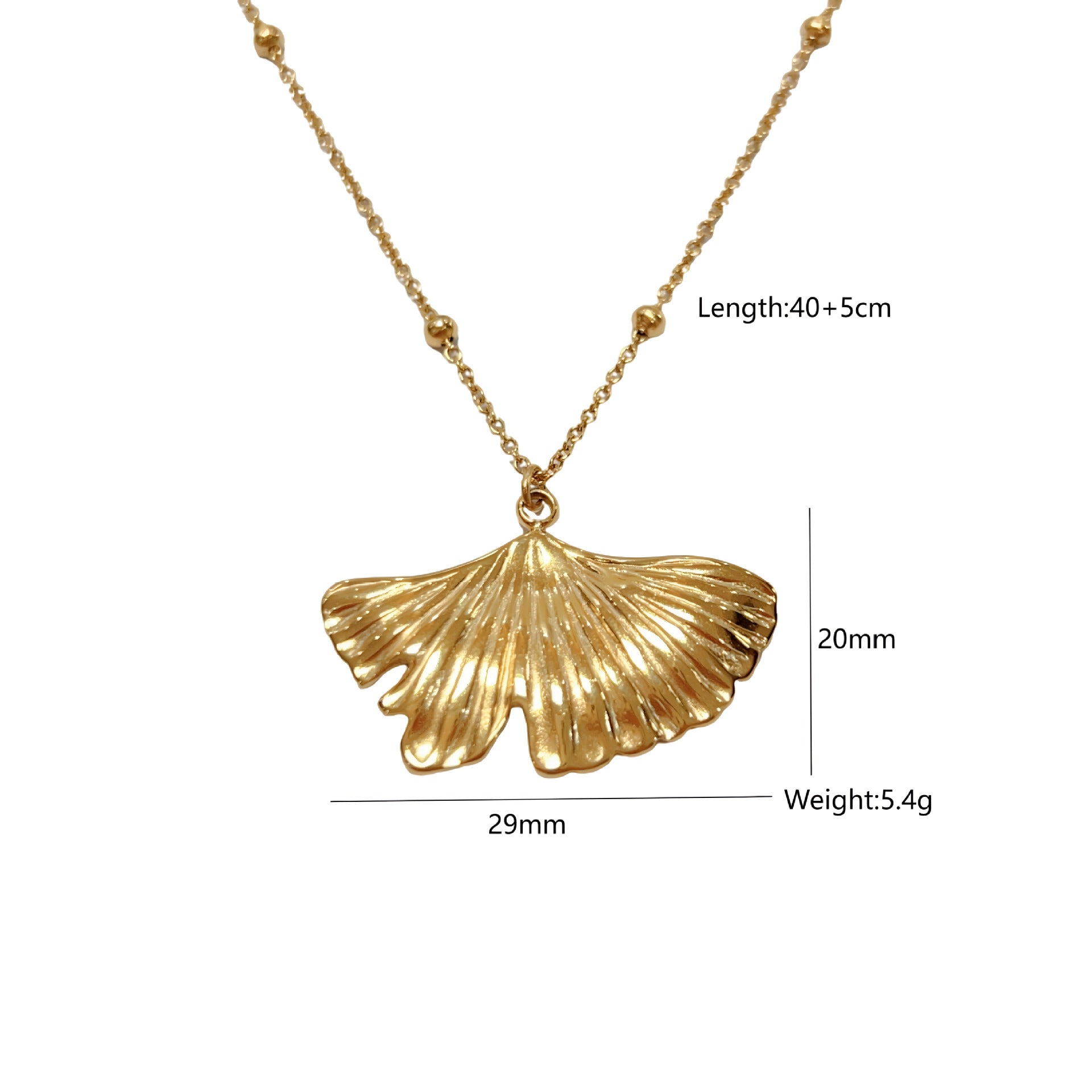 Wholesale Ginkgo Leaf Mango Star Stainless Steel Pendant Necklace  All-match Clavicle Chain