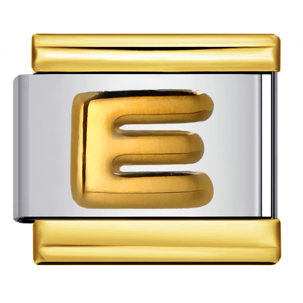 Wholesale Italian Charm Bracelet 9mm DIY Splicing Removable Raised Letters Stainless Steel Composable Bracelet