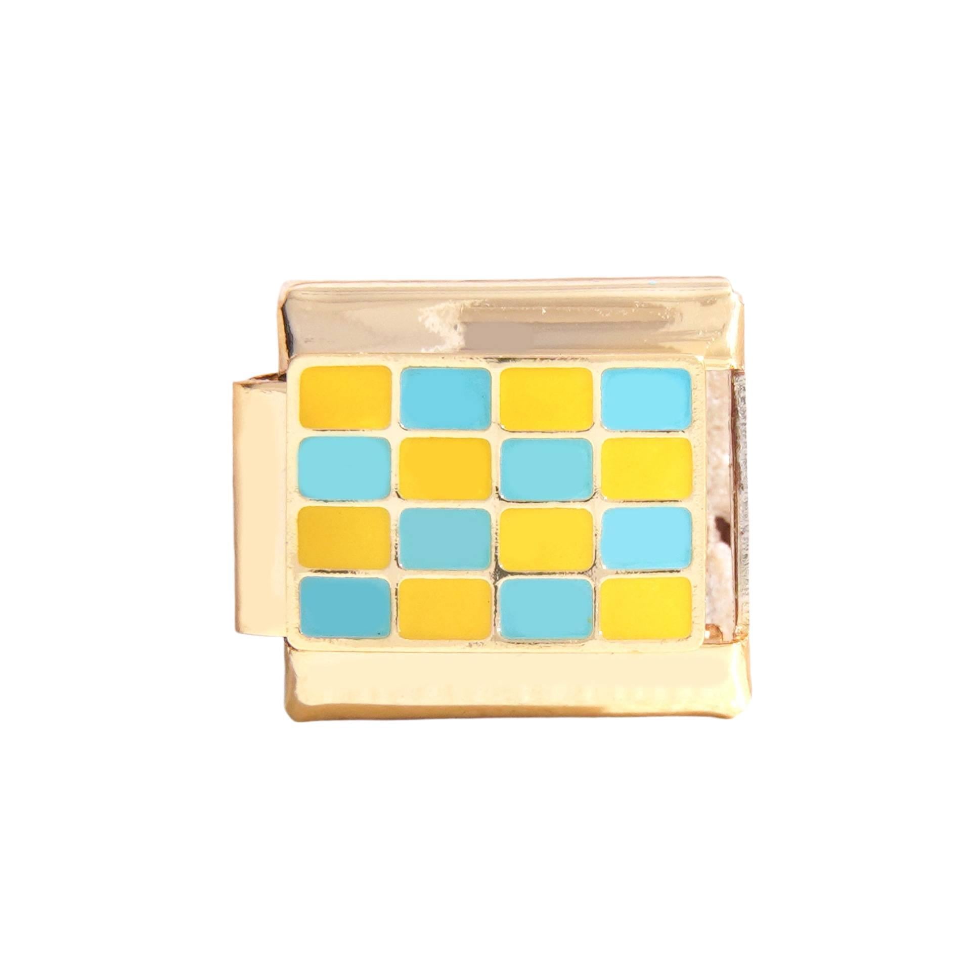 Wholesale  Italian Charm Bracelet 9mm DIY  Checkerboard Series Creative Stainless Steel Composable Bracelet