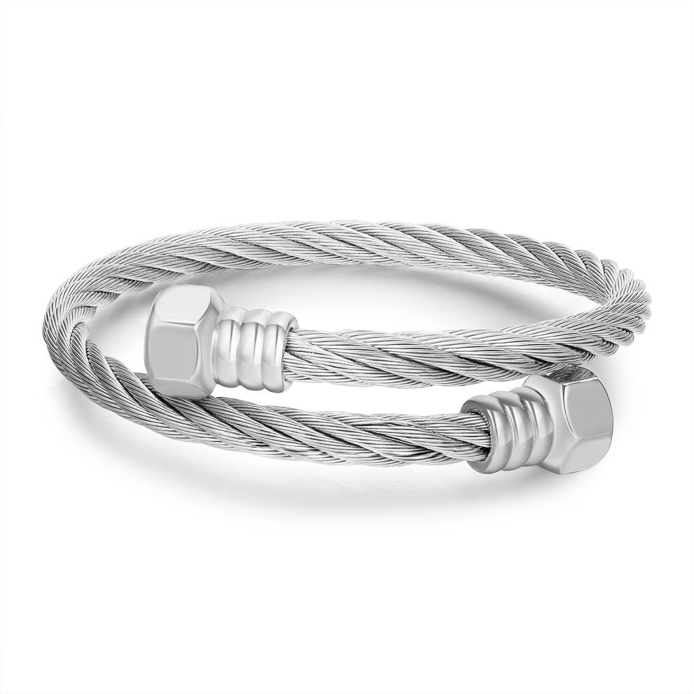 Wholesale stainless steel winding geometric bracelet