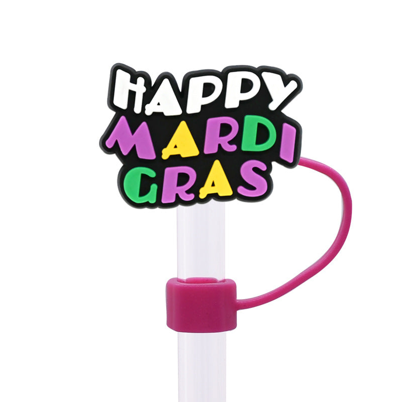 Wholesale Random 100pcs Carnival Series Straw Cover 10MM Straw Tube Cap