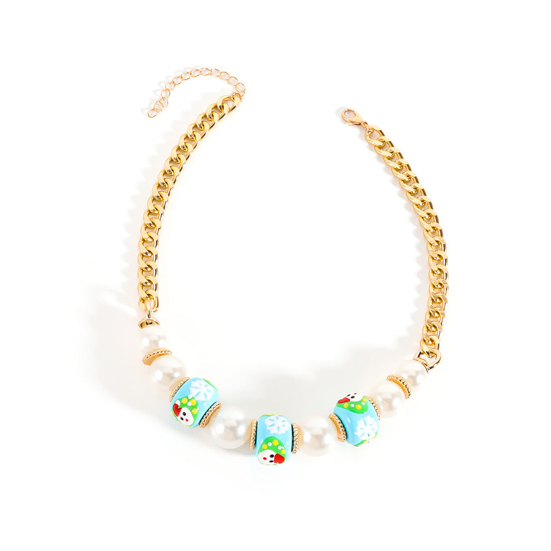 Wholesale Christmas Necklace  Chain Red Green White Beaded Necklaces