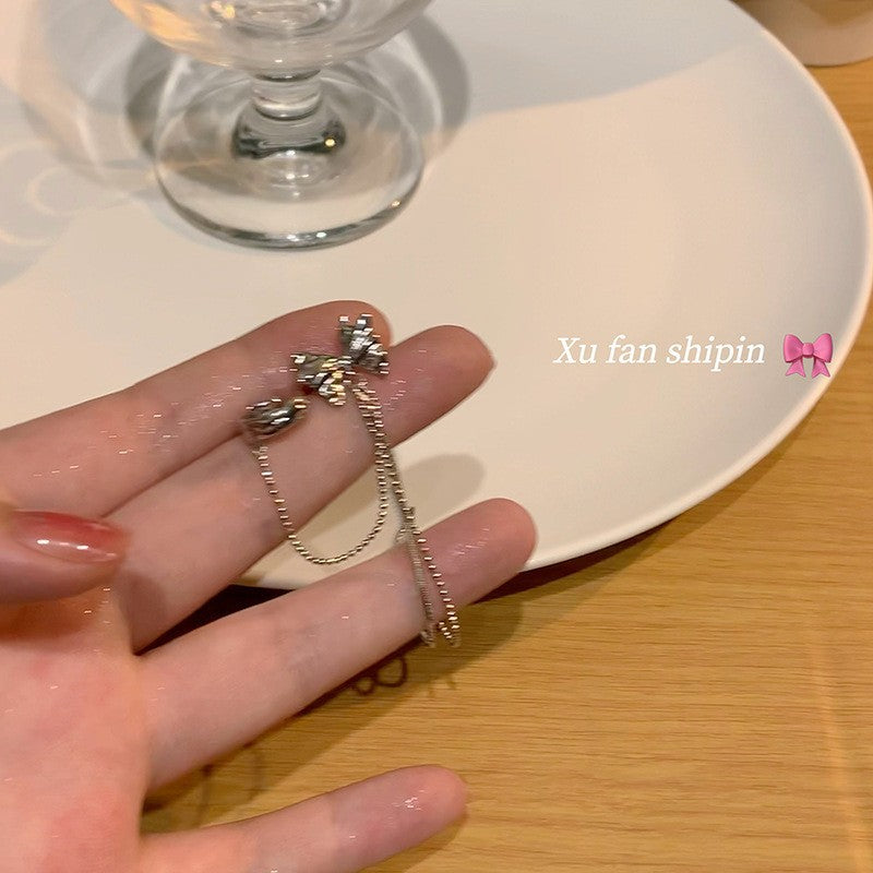 Wholesale  butterfly tassel ear clip  flower earrings