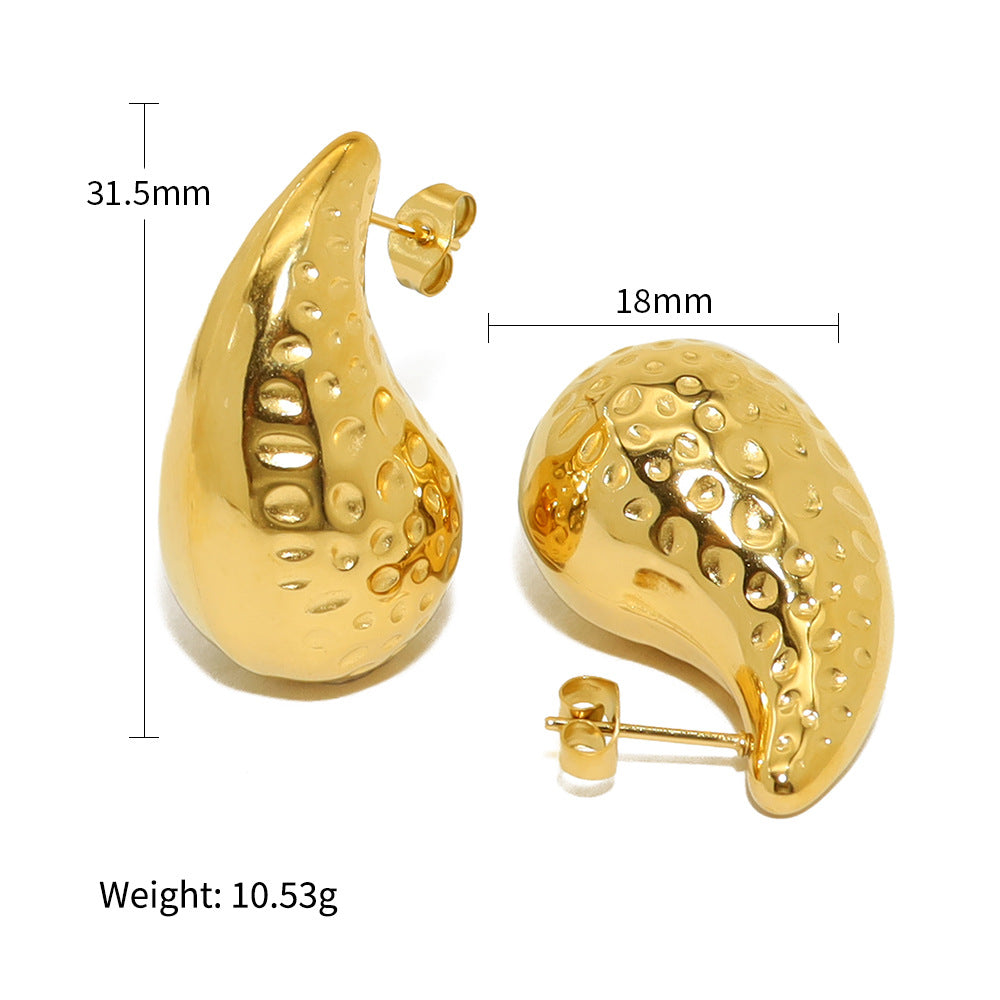 Wholesale 18K Gold Drop Titanium Steel Earrings ACC-ES-Yachan002