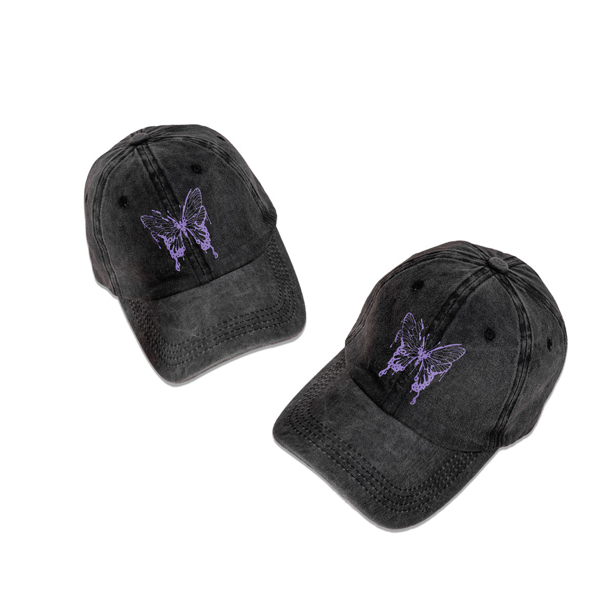 Wholesale Purple Butterfly Cotton Baseball Hat ACC-HT-TangQiu008