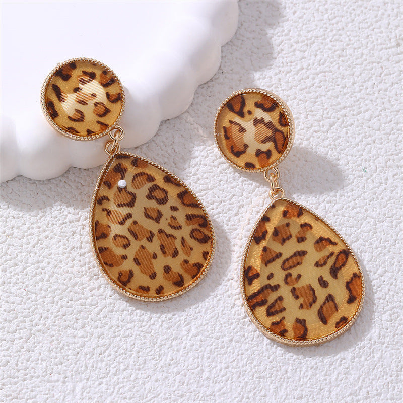 Wholesale Teardrop Leopard Print Earrings ACC-ES-NZ002