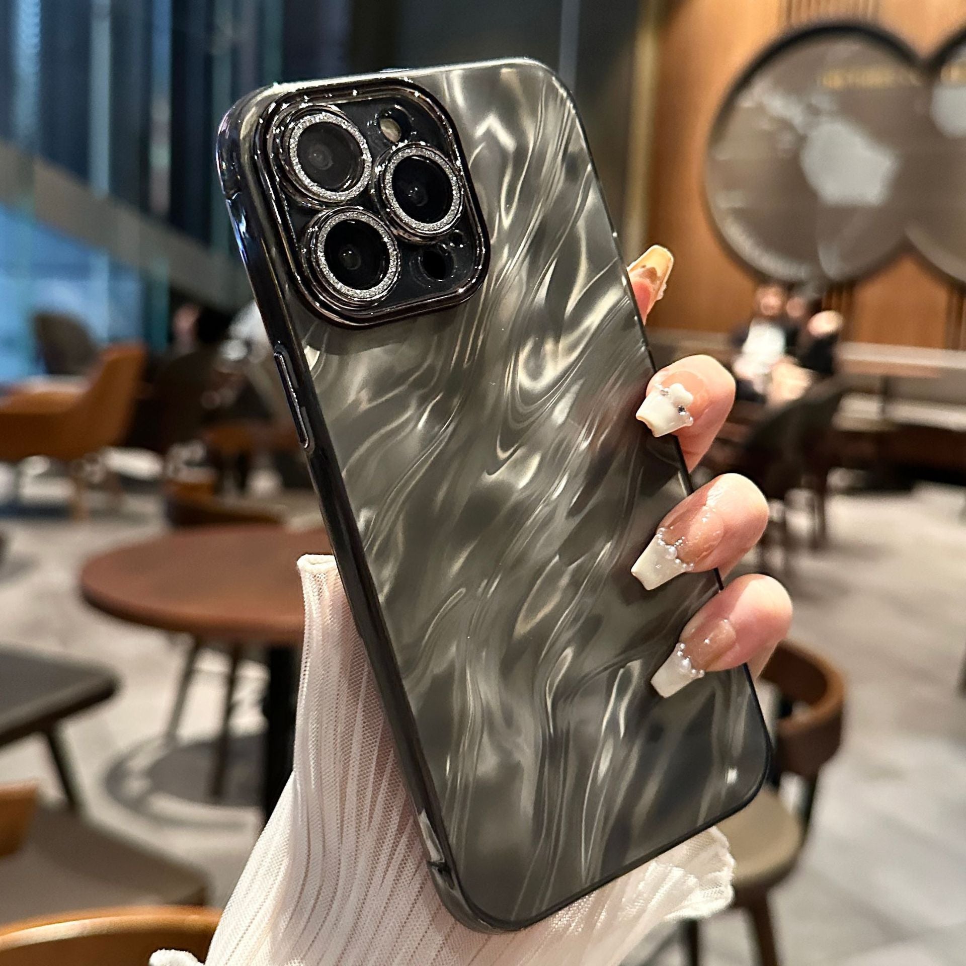 Wholesale Water Ripple Solid Color Glitter Phone Case ACC-PC-ShanShan003