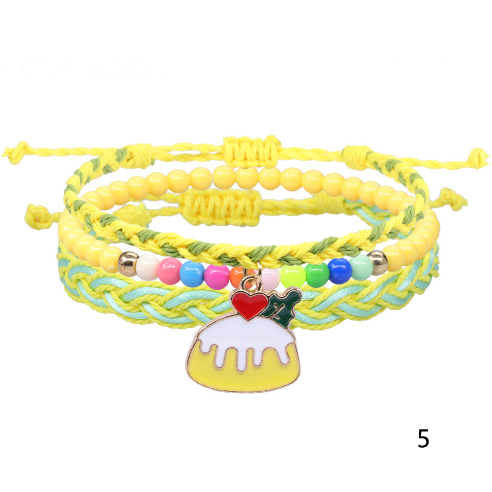 Wholesale Woven Bracelet Spot Color Beads Wax Line Woven Friendship Hand Rope Set