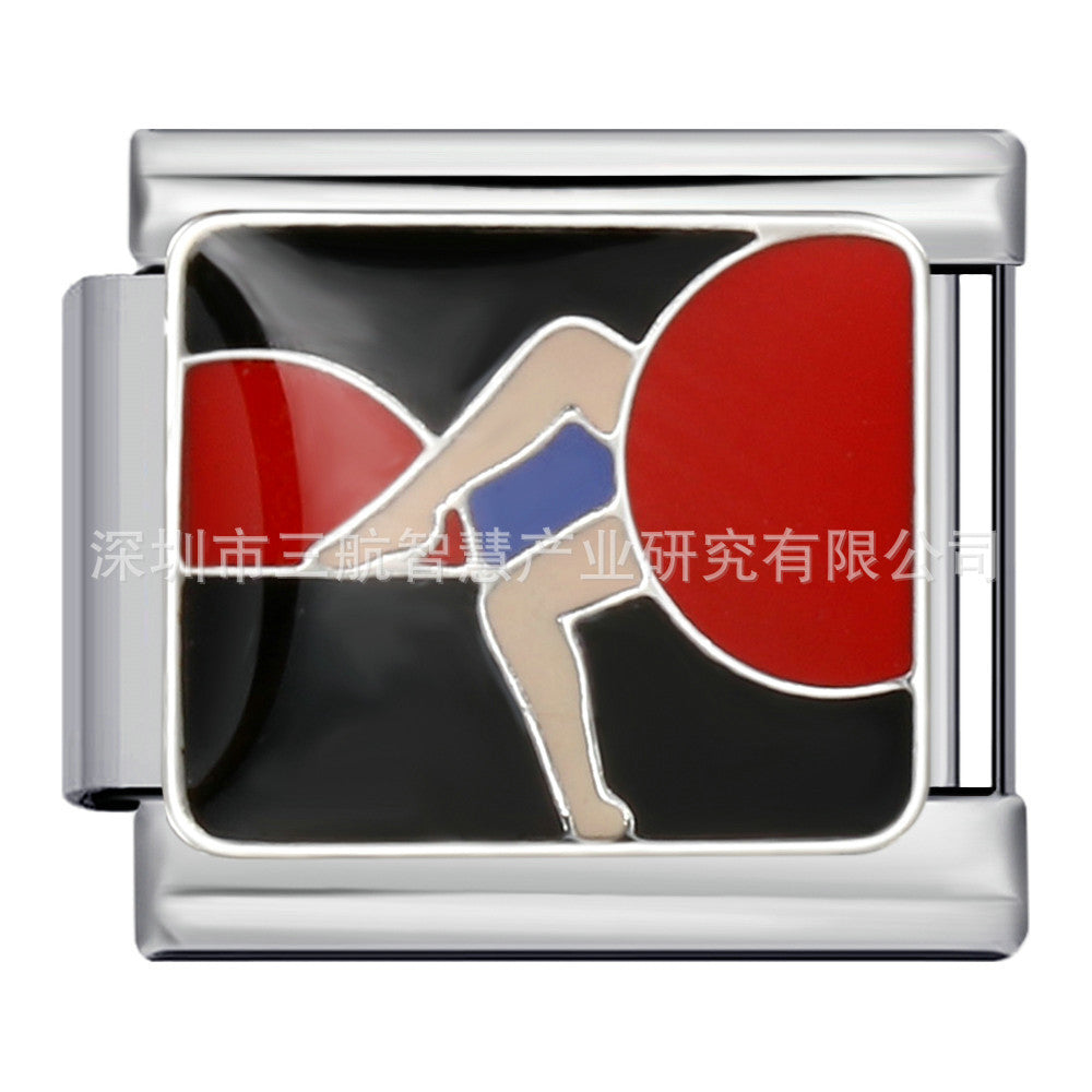 Bracelet de charme italien 5pcs 5pcs 9 mm DIY Splicing Paysage Pictorial en acier inoxydable Bracelet composable