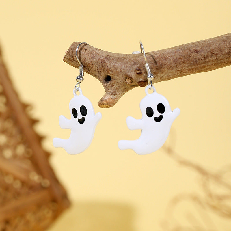 Wholesale  horror funny skull  pumpkin ghost black cat earrings